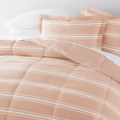 Rose Striped Reversible 3-pc. Queen Comforter Set