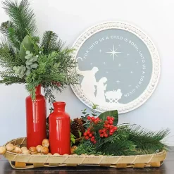 Round A Child is Born Wall Plaque