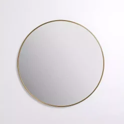 Round Antique Brass Nouveau Wall Mirror