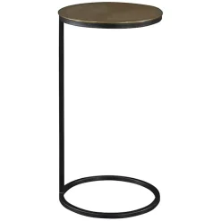 Round Black and Gold Metal C-Table