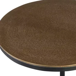 Round Black and Gold Metal C-Table