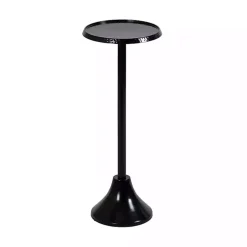Round Black Metal Layla Accent Table