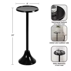 Round Black Metal Layla Accent Table