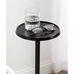 Round Black Metal Layla Accent Table