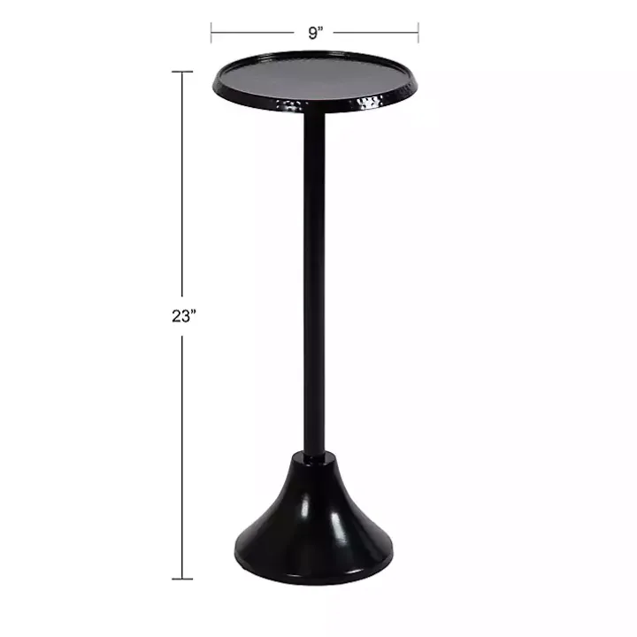 Round Black Metal Layla Accent Table