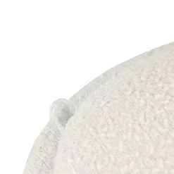 Round Cream Boucle Storage Ottoman
