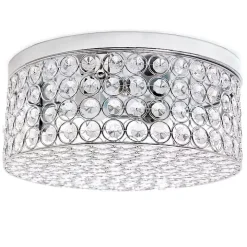 Round Crystal Flush Mount Ceiling Light