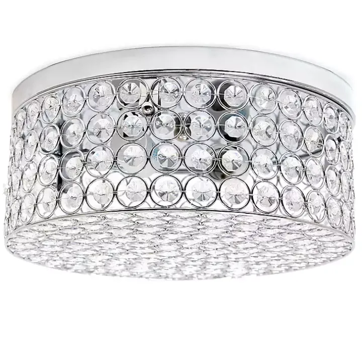 Round Crystal Flush Mount Ceiling Light