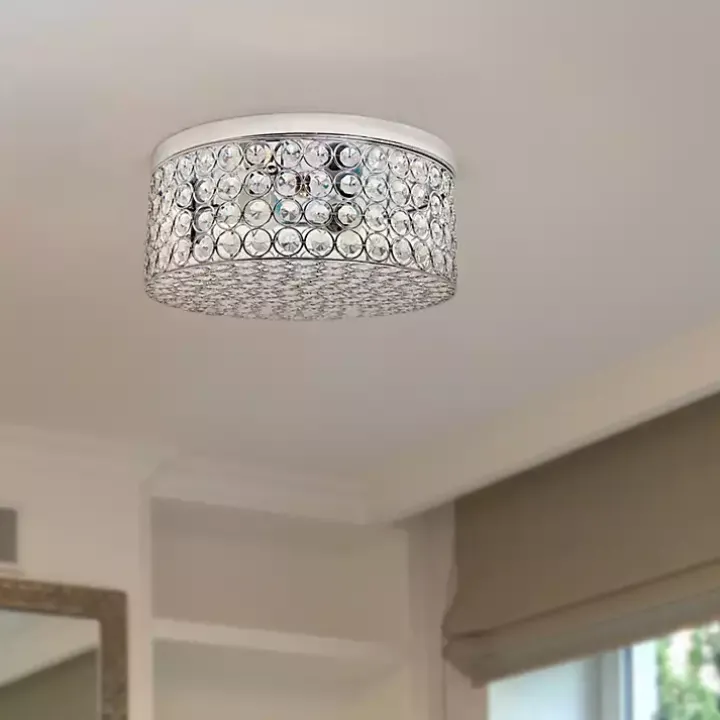 Round Crystal Flush Mount Ceiling Light