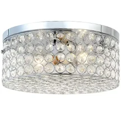 Round Crystal Flush Mount Ceiling Light