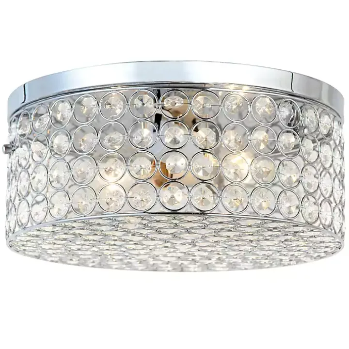 Round Crystal Flush Mount Ceiling Light