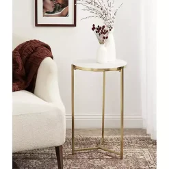 Round Gold Aguilar Accent Table