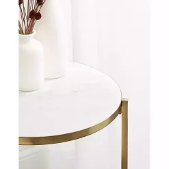 Round Gold Aguilar Accent Table