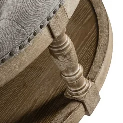 Round Gray Cepheus Tufted Ottoman