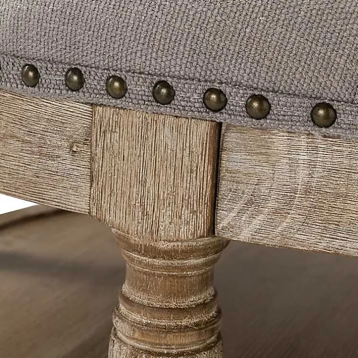 Round Gray Cepheus Tufted Ottoman