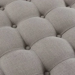 Round Gray Cepheus Tufted Ottoman