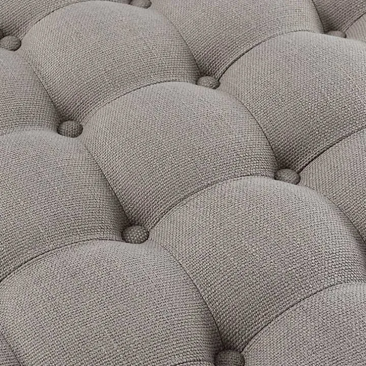 Round Gray Cepheus Tufted Ottoman