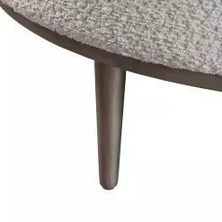 Round Gray Upholstered Ottoman