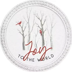 Round Joy to the World Cardinals Wall Plaque