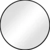 Round Matte Black Thin Frame Mirror
