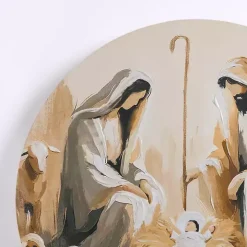Round Nativity Scene Canvas Art Print