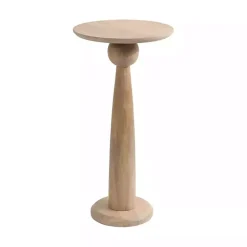 Round Natural Wood Jess Accent Table