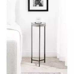 Round Pewter Aguilar Accent Table