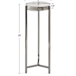 Round Pewter Aguilar Accent Table