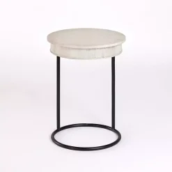 Round Savannah Wood and Metal C-Table