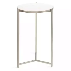 Round Silver Aguilar Accent Table