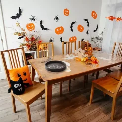 Round Spooky Season Black Wood Tray