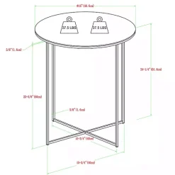 Round White Marble and Gold Accent Table