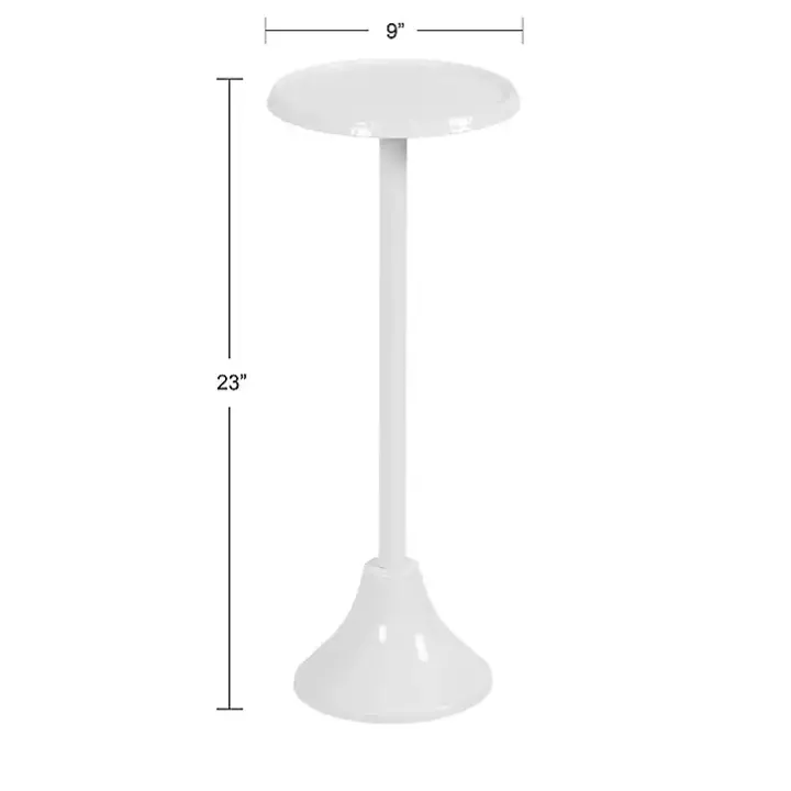 Round White Metal Layla Accent Table