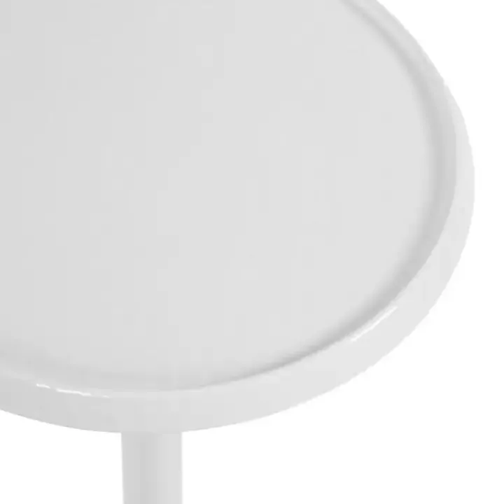 Round White Metal Layla Accent Table