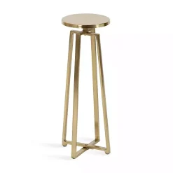 Round Zia Gold Metal Accent Table
