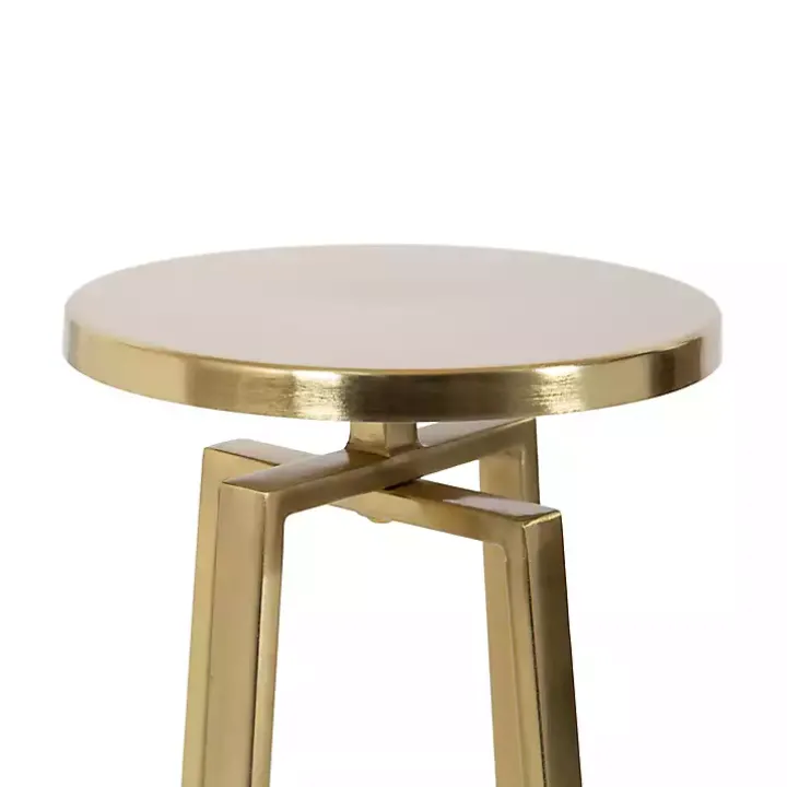 Round Zia Gold Metal Accent Table