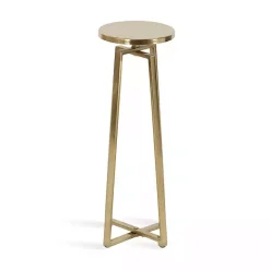 Round Zia Gold Metal Accent Table
