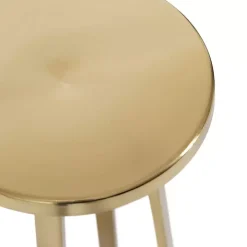 Round Zia Gold Metal Accent Table