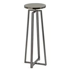 Round Zia Pewter Metal Accent Table