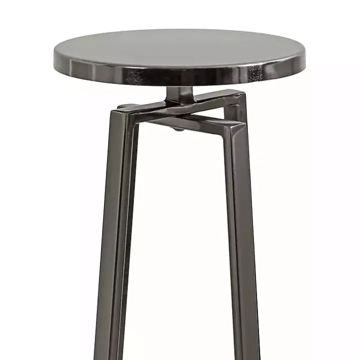 Round Zia Pewter Metal Accent Table