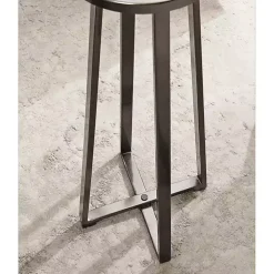 Round Zia Pewter Metal Accent Table