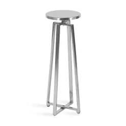 Round Zia Silver Metal Accent Table