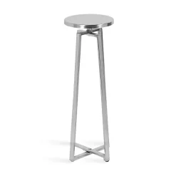 Round Zia Silver Metal Accent Table