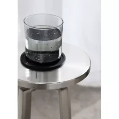 Round Zia Silver Metal Accent Table