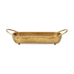Rounded Rectangle Gold Cast Iron Dish