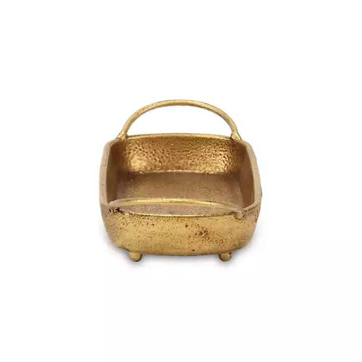 Rounded Rectangle Gold Cast Iron Dish