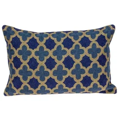 Royal Blue Quatrefoil Lumbar Throw Pillow