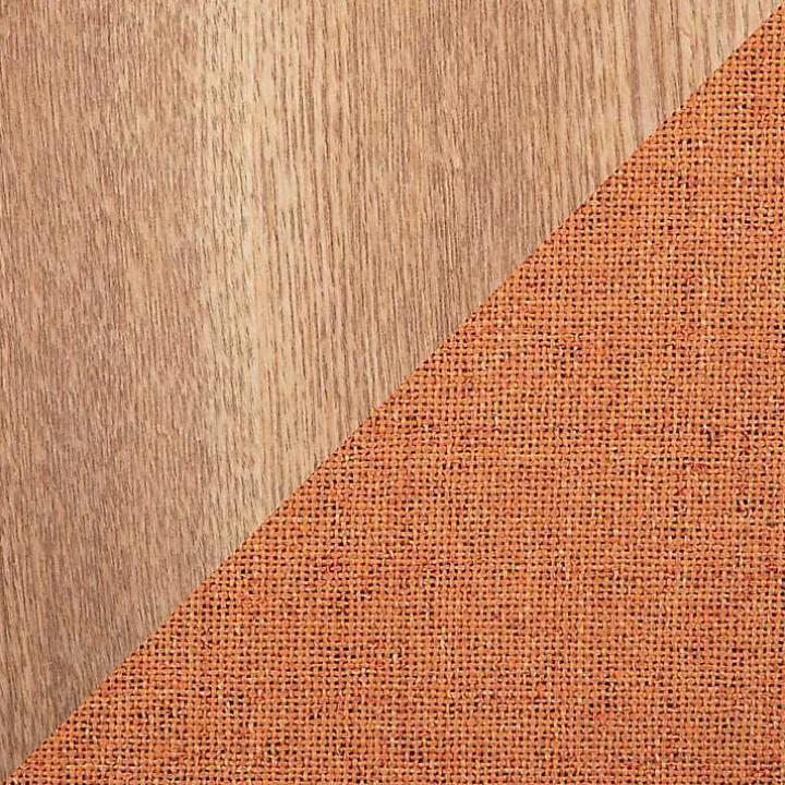 Rust Upholstered Ottomans with Tray Tops, Set of 2