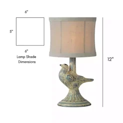 Rustic Blue June Bird Mini Table Lamps, Set of 2
