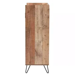 Rustic Brown Hairpin Wine Cabinet